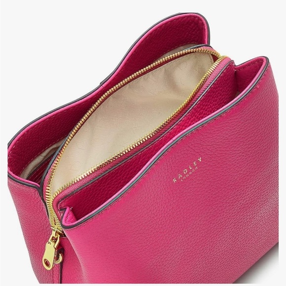 RADLEY London Dukes Place Medium Compartment Pink Leather Crossbody Bag NEW - Picture 3 of 16